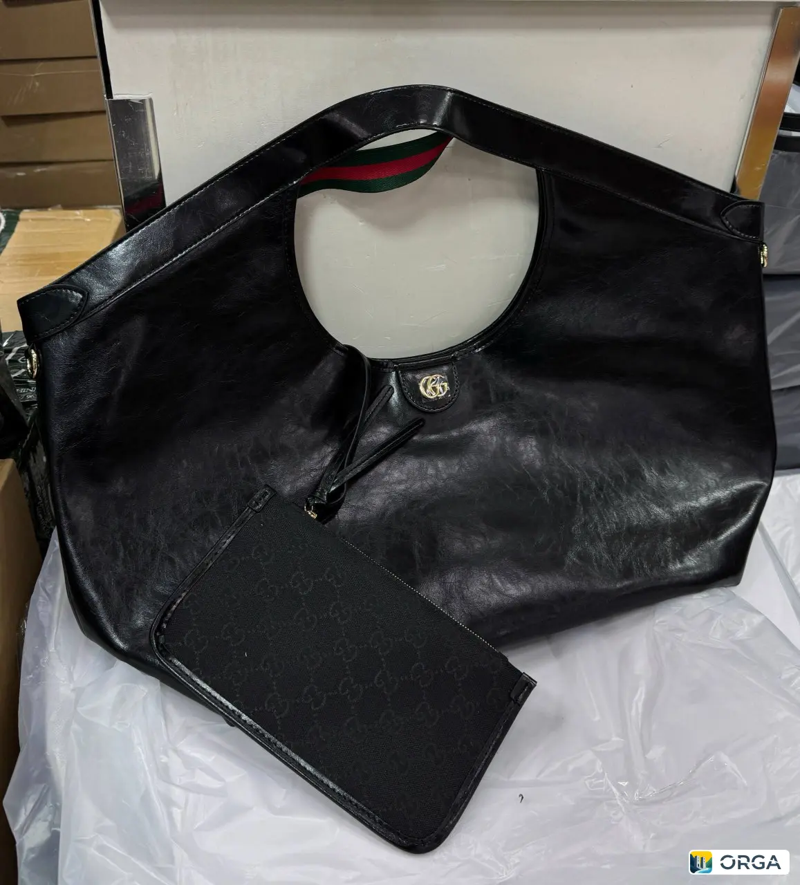 Шоппер Gucci из натуральной кожи с кошельком, новинка