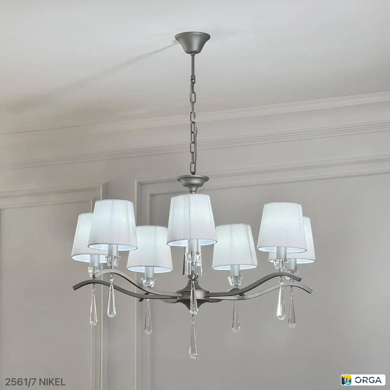 Люстра NIKEL 2561/7, диаметр 80 см, 7 ламп Е14, цена 9.500₽