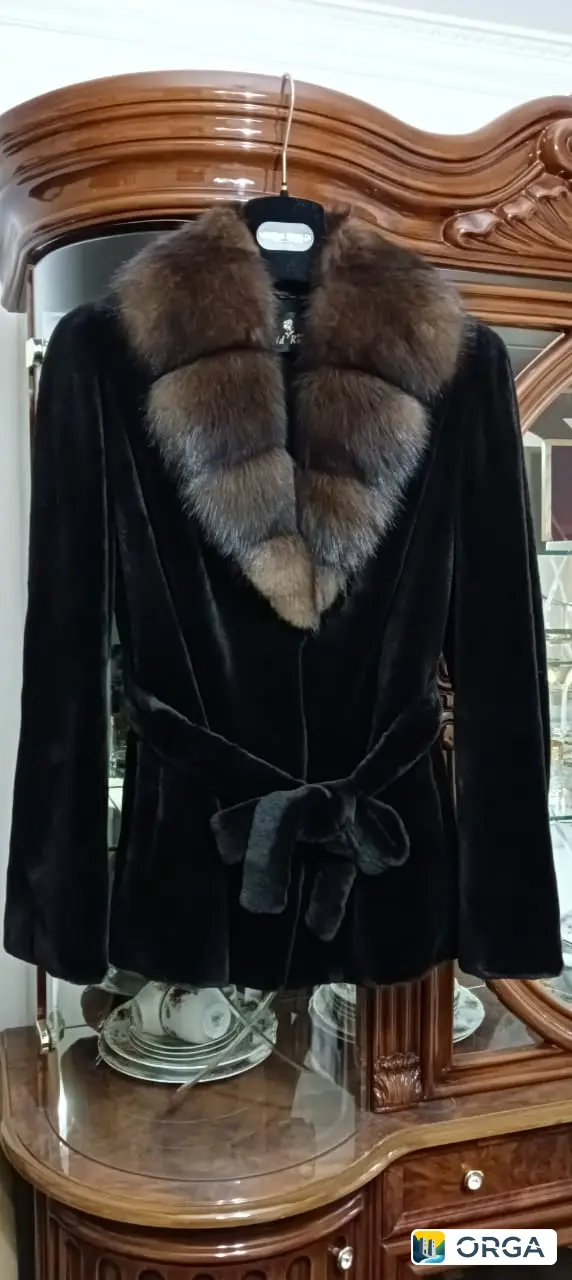 Норковая шуба воротник соболь, размер 40-46