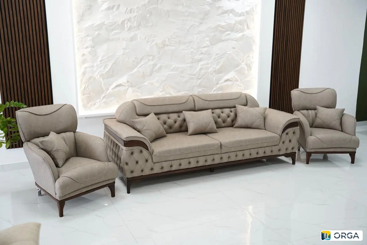Диван Гавана с двумя креслами и пуфиком, комплект 2025
