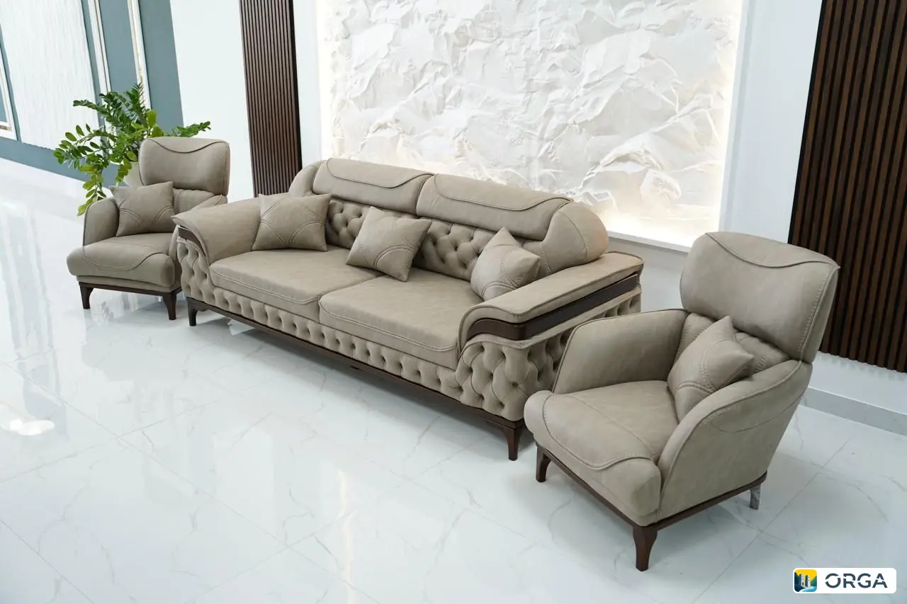 Диван Гавана с двумя креслами и пуфиком, комплект 2025
