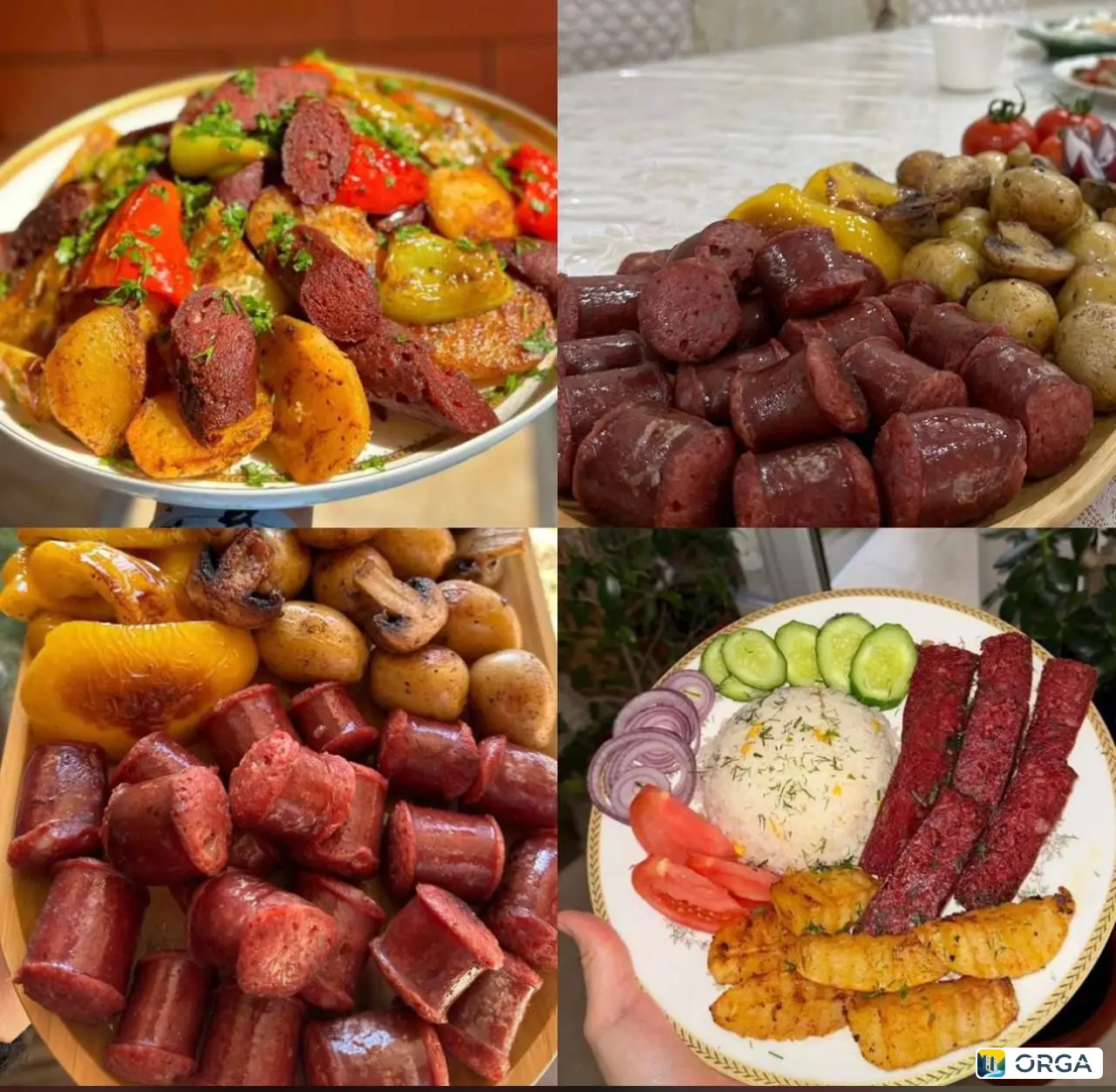 Свежие домашние колбаски