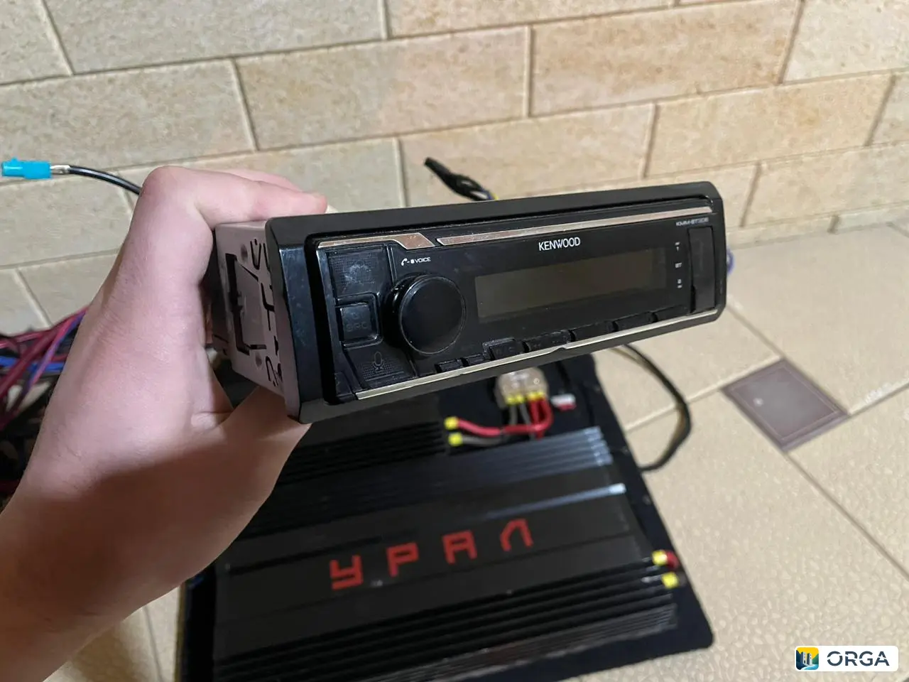 Магнитофон Кенвод 6-канальный, усилитель, моноблок, сабвуфер, проводка