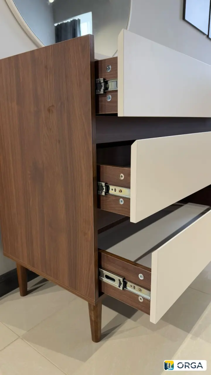 Спальня «Катрин» 6дв, гарнитур в стиле минимализм, цвет сатин, фасады с зеркальными вставками